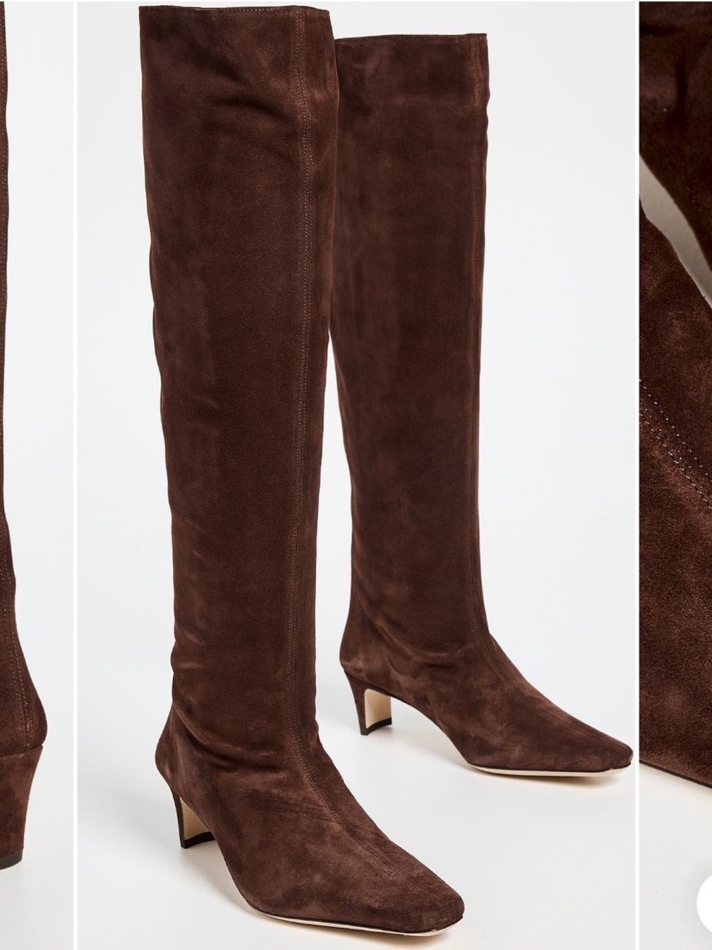 Staud Wally Boots Brown Suede Leather